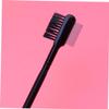 Double-Sided Eyebrow Brush, Black, with Stainless Steel Comb view 2