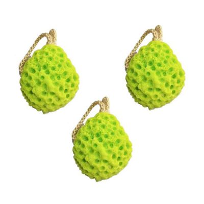 TOVINANNA 3-Pack Honeycomb Bath Sponges, Natural, for Children and Adults