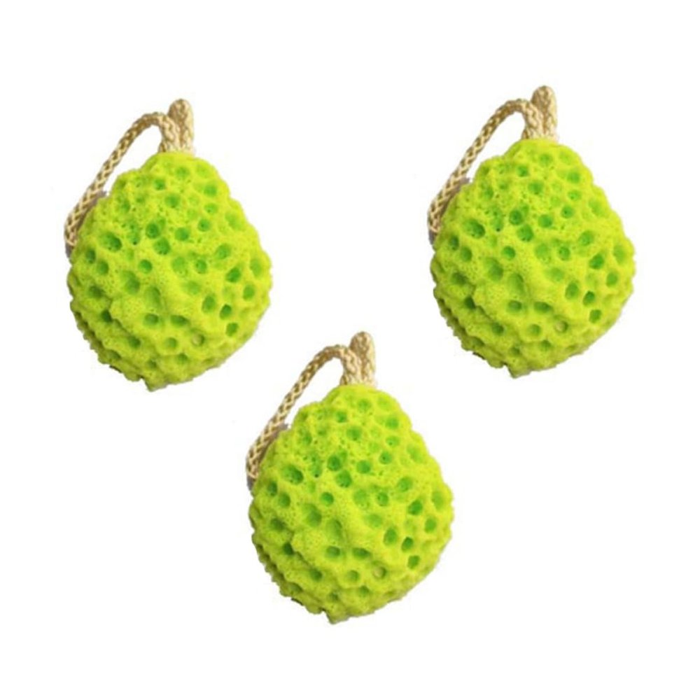 TOVINANNA 3-Pack Honeycomb Bath Sponges, Natural, for Children and Adults
