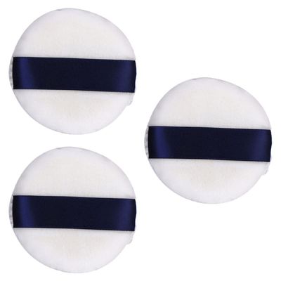 TOVINANNA 3-Piece Fluffy Powder Puffs with Ribbons for Face and Body