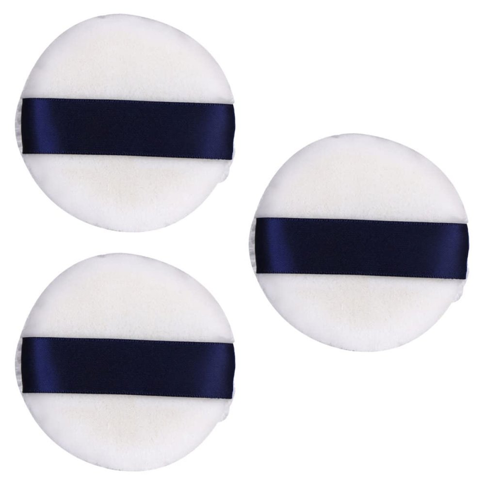 TOVINANNA 3-Piece Fluffy Powder Puffs with Ribbons for Face and Body