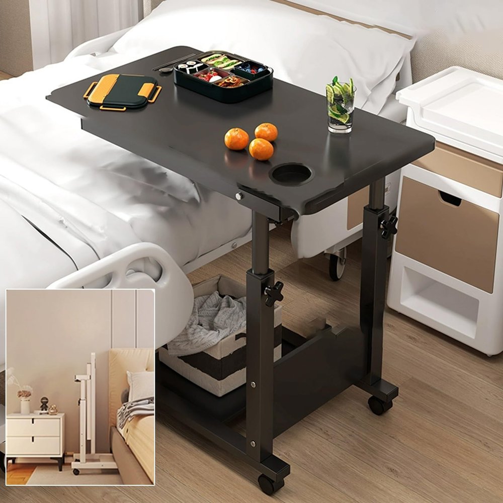 Adjustable Rolling Overbed Table for Bedroom