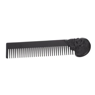 Skull Design Zinc Alloy Comb, Black, Portable
