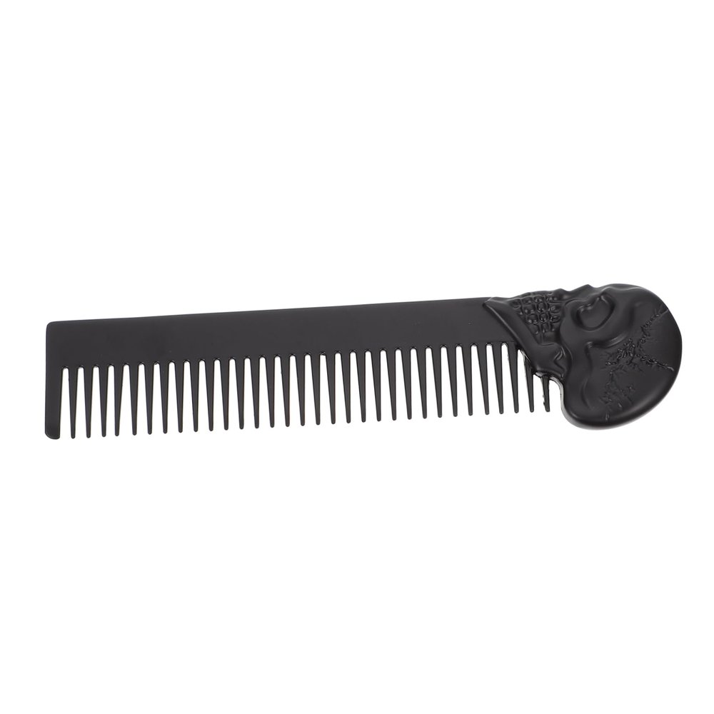 Skull Design Zinc Alloy Comb, Black, Portable