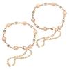 SHERCHPRY Pearl Rhinestone Shoe Straps for Women's High Heels, Gold, 2 pcs view 1