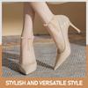 SHERCHPRY Pearl Rhinestone Shoe Straps for Women's High Heels, Gold, 2 pcs view 3