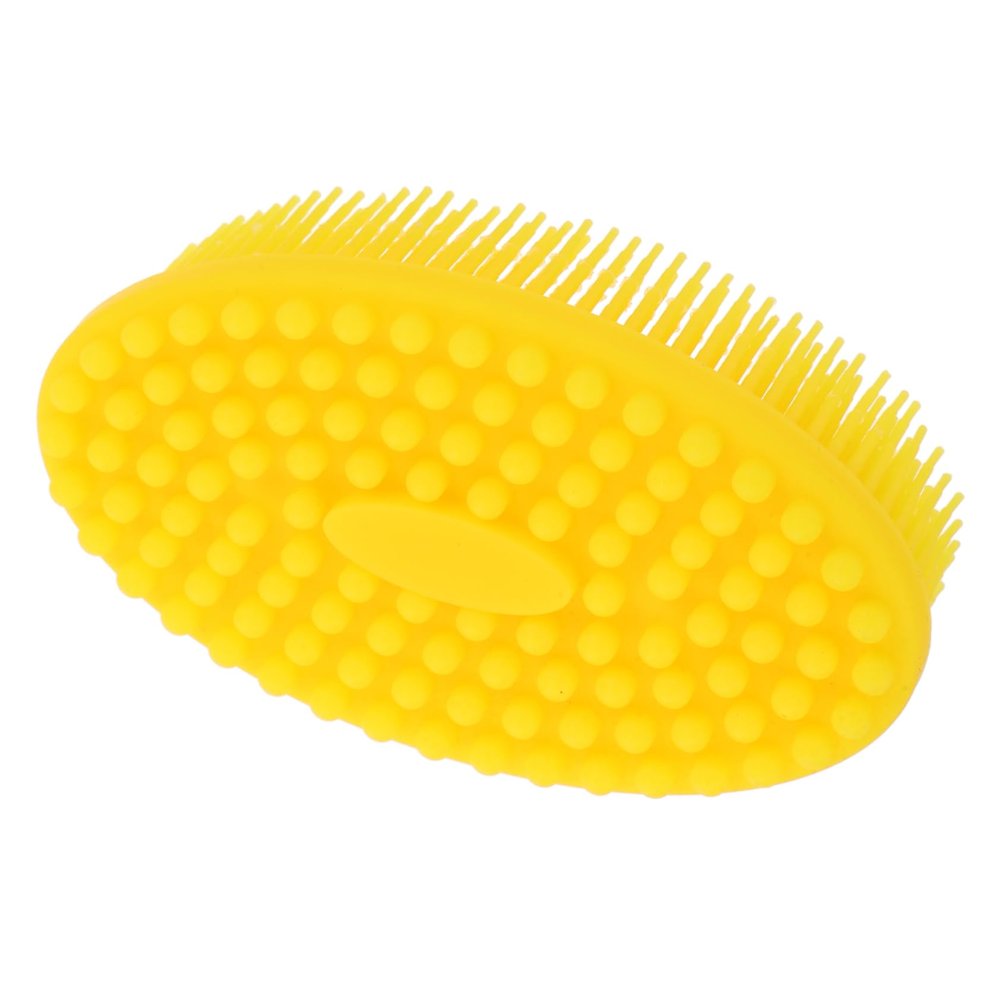 Silicone Baby Bath Brush for Boys and Girls, Gentle Cleaning, Yellow