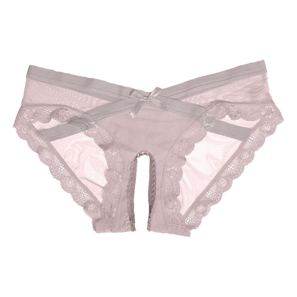 Cexiakong Women's Sexy Lace Crotchless Panties, Breathable Transparent Open-Crotch Thong