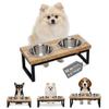 AASPIRE PETS Elevated Wooden Dog Bowl Stand with 2 Stainless Steel Bowls, 2 Pint/0.9 L, Medium view 1