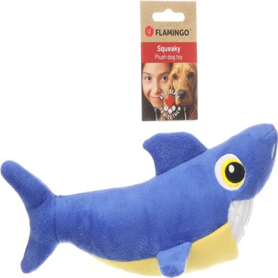 Flamingo Gebla Blue Shark Toy with Squeaker