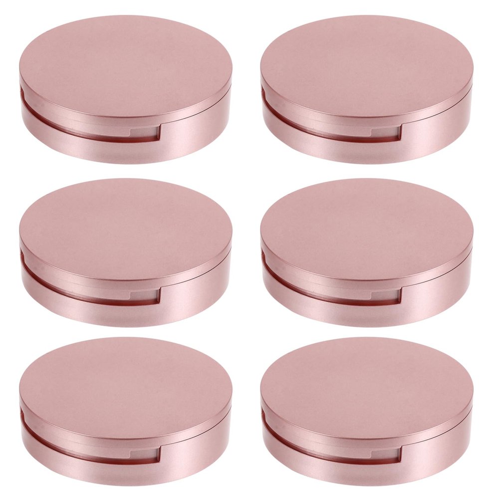 VINTORKY Round Pink Eyelash Storage Boxes with Mirror, 6-Pack