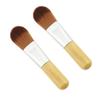 2 Small Nylon Foundation Brushes with Short Wooden Handles view 1