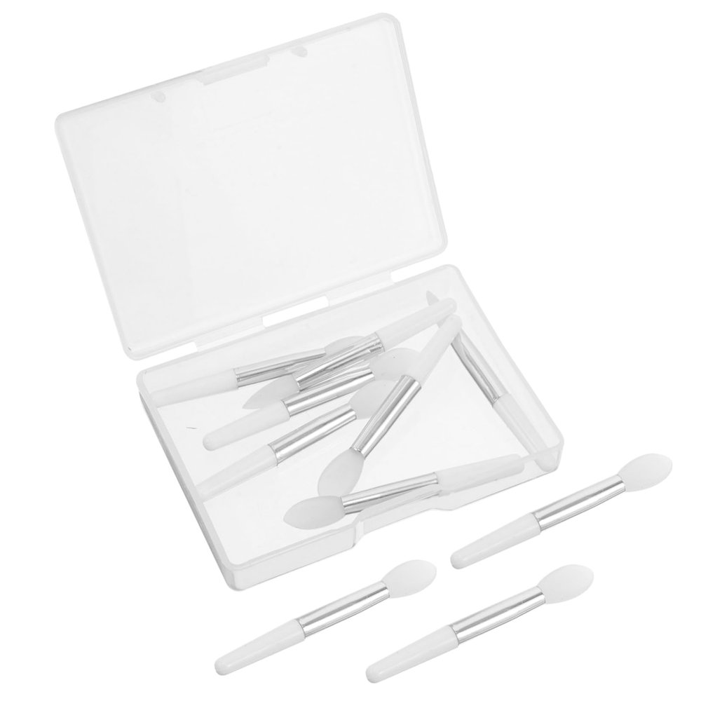 10-Piece Mini Silicone Lip Brush Set with Transparent Case