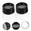 KOCKSHION Eyeglass Magnifier for Glasses Wearers, 10x Magnification, Portable Round ABS Jewelry Loupe for Watch Repairs and Antique Identification, 2-Piece Set view 3