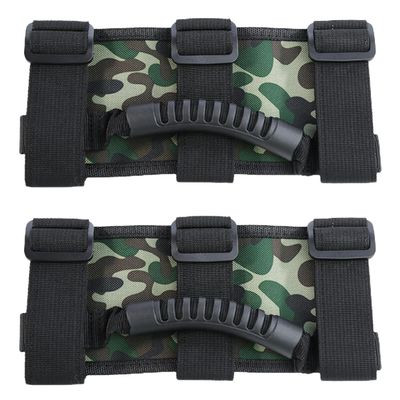 MUCKLILY 2-Piece Car Grab Handles for Roll Bars, PVC and Fabric