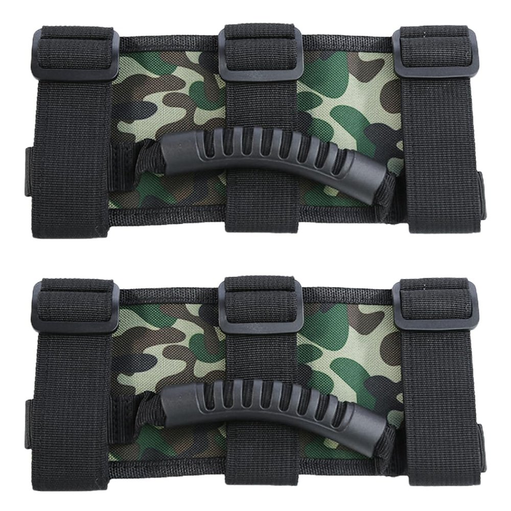 MUCKLILY 2-Piece Car Grab Handles for Roll Bars, PVC and Fabric