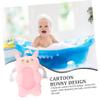 Non-Slip Bath Mat for Newborns with Pink Cartoon Bunny view 4