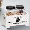 Wooden Pet Treat Container Organizer with 2 Jars view 4