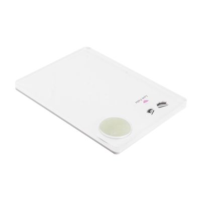 Acrylic and Glass Eyelash Plate, White, with Jade Accessories