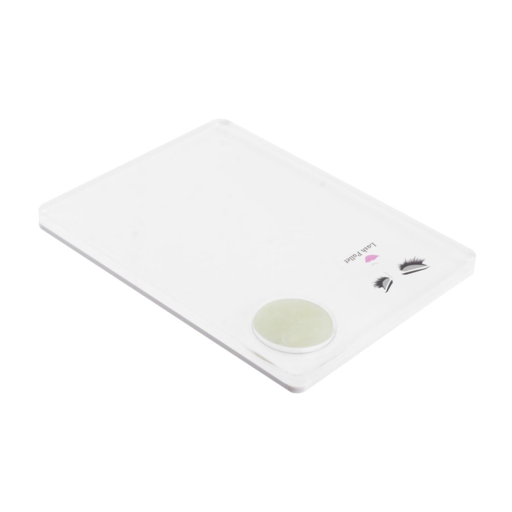 Acrylic and Glass Eyelash Plate, White, with Jade Accessories