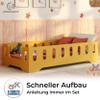 smartwood Floor Bed 80x160 cm with Fall-Out Guard, Wood, Yellow, TILA 2B view 4