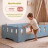 smartwood 80 x 160 cm Floor Bed with Safety Rail, Wood, Blue, TILA 2B view 4