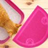 HOUDERCO Rose Red PVC Semicircular Cat Litter Mat for Cats and Dogs view 3