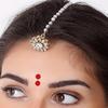 KULIA Chestnut Brown Bindi Forehead Stickers, Round Dot Mix, Large Wedding Tikka, 10 Packs view 3
