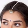 KULIA Chestnut Brown Bindi Forehead Stickers, Round Dot Mix, Large Wedding Tikka, 10 Packs view 4