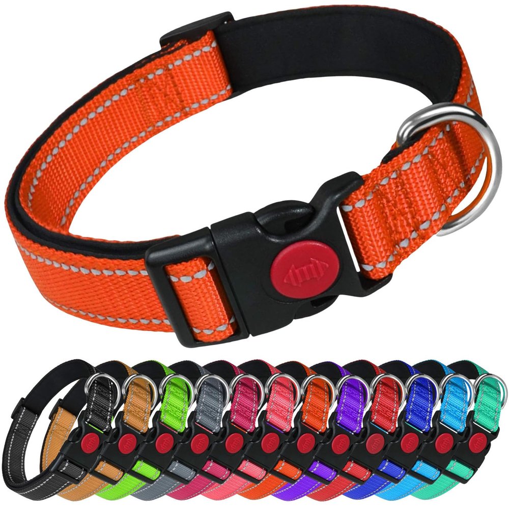 LARRYROO Reflective Nylon Dog Collar