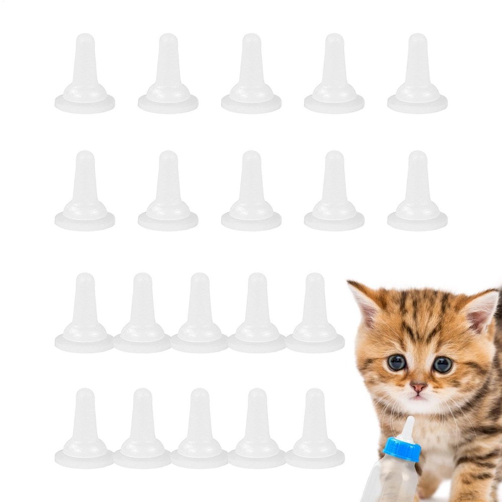 Nursing Nipples for Kittens, 20-Piece Replacement Set