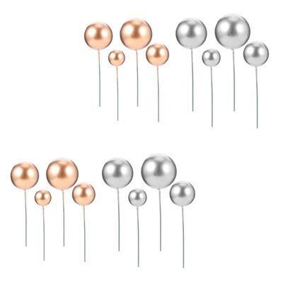 Silver Spherical Cake Decoration Picks, 40 Pieces