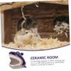 COLLBATH Animal-Shaped Ceramic Hamster Nest and Home Ornament view 3