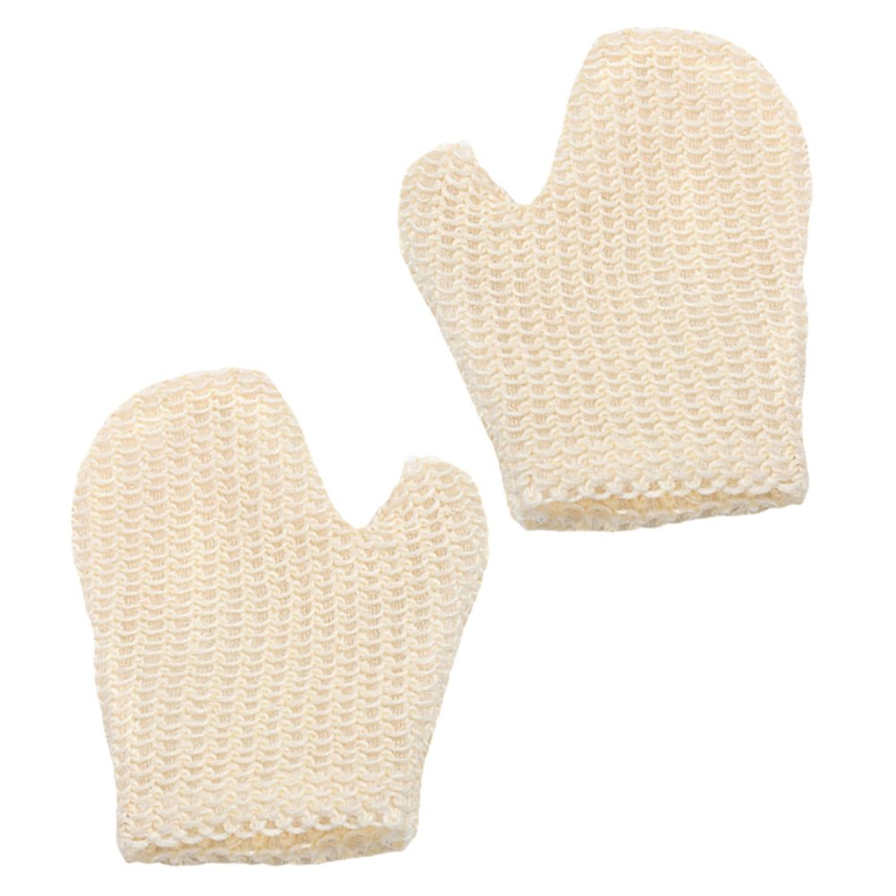 Exfoliating Body Gloves, 2-Pack, Sisal, White, for Shower