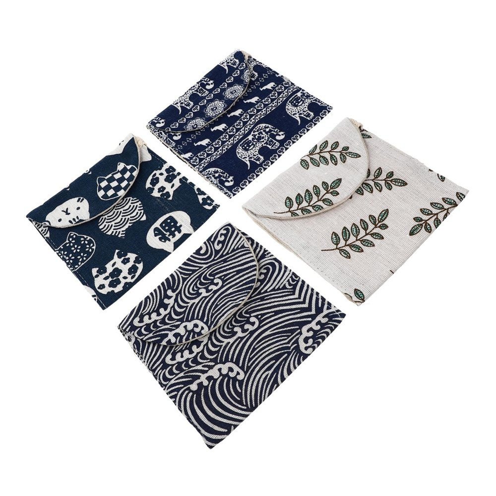 TOVINANNA 4-Pack Menstrual Pad Storage Bags for Women