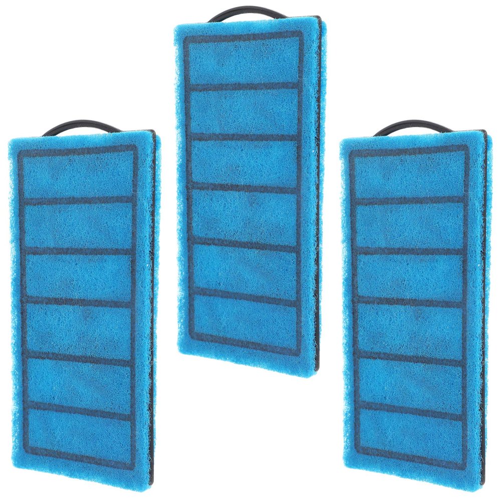 Happyyami 3-Piece Carbon Pads for Aquarium Filters, Pumps and Ponds, Blue Sponge Covers