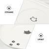 Happyyami Modern White Ceramic Double Bowl for Dogs and Cats view 4