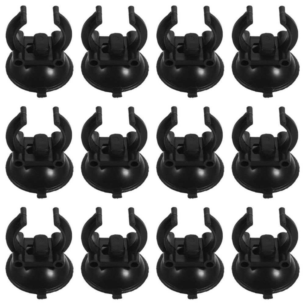 Supvox 12 Black ABS Suction Cup Clips for Aquariums