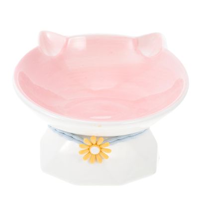COLLBATH Elevated Ceramic Cat Bowl for Food and Water