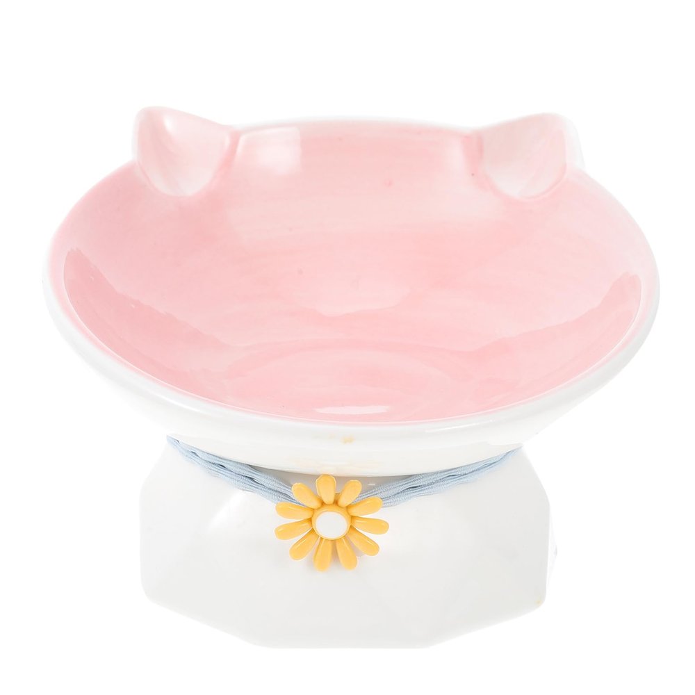 COLLBATH Elevated Ceramic Cat Bowl for Food and Water