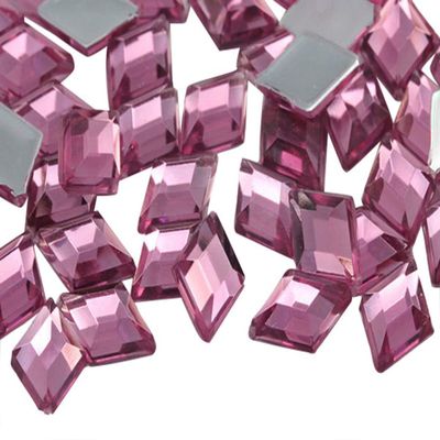 100 10 x 7 mm Purple Amethyst Flat-Back Acrylic Rhinestones