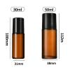 SquarezhenBo 2-Pack 50 ml Brown Glass Roller Bottles view 2