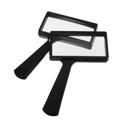 SOESFOUFU 2-Piece Rectangular Magnifying Glass, Handheld Magnifier for Reading, Seniors, Books, Newspapers, Jewelry, and Print