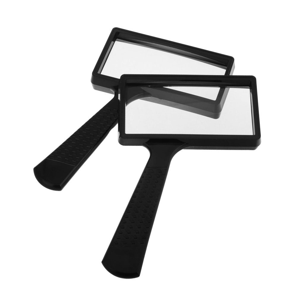 SOESFOUFU 2-Piece Rectangular Magnifying Glass, Handheld Magnifier for Reading, Seniors, Books, Newspapers, Jewelry, and Print