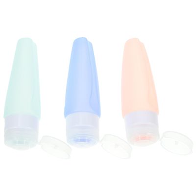 3-Pack 90 mL Silicone Travel Bottles for Toiletries and Shampoo