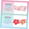 COLLBATH Adjustable Pet Collar Floral Design PU Leather Dog Collar for Small Puppies view 3