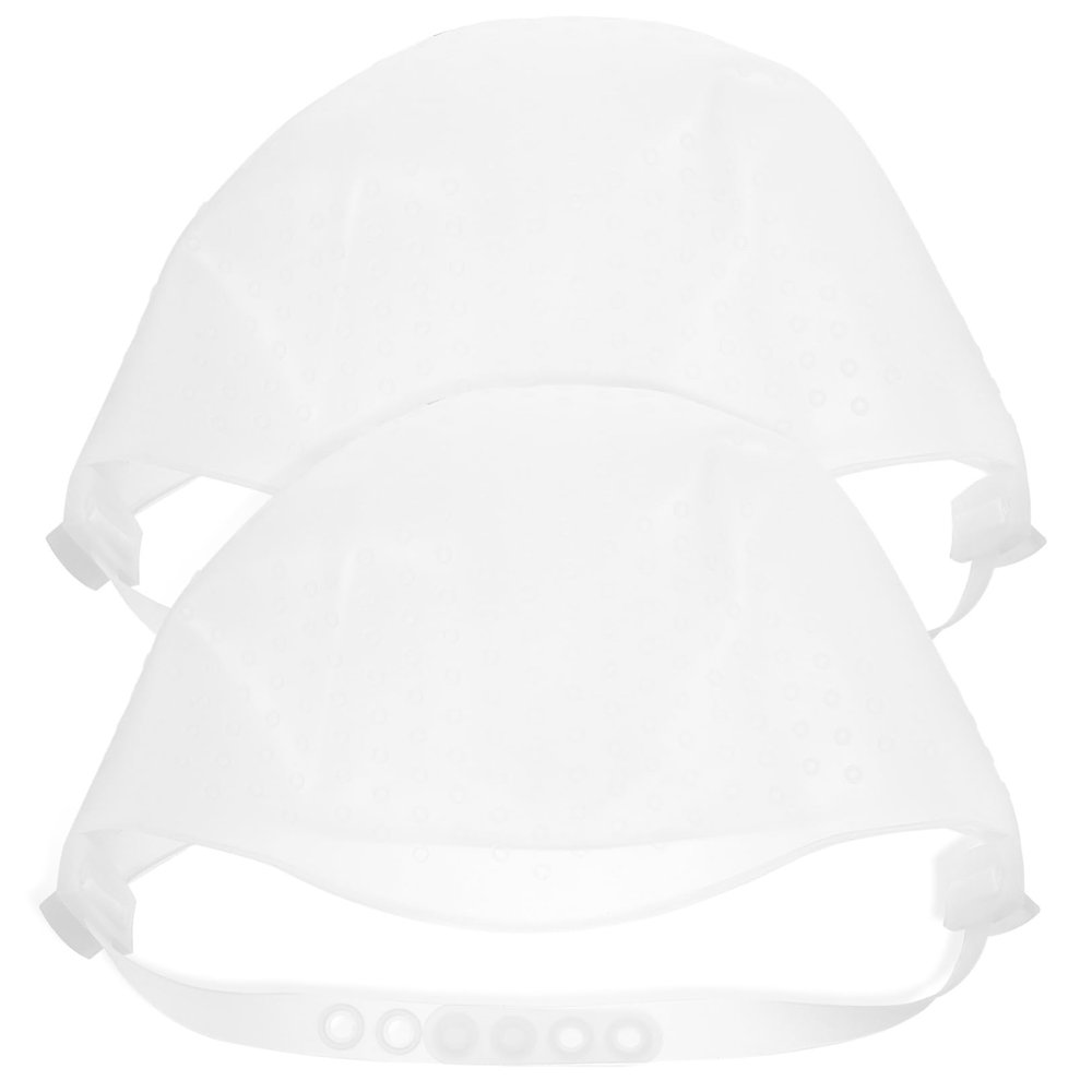 Silicone Hair Highlighting Caps, 2-Pack with Drawstrings, Pink