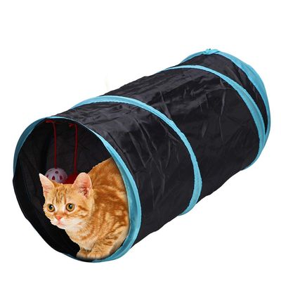 Polyester Cat Tunnel Toy with Crinkle Paper and Rattle Ball