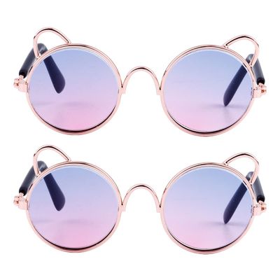 Happyyami 2Pcs Blue Round Sunglasses