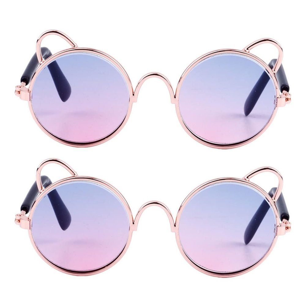 Happyyami 2Pcs Blue Round Sunglasses